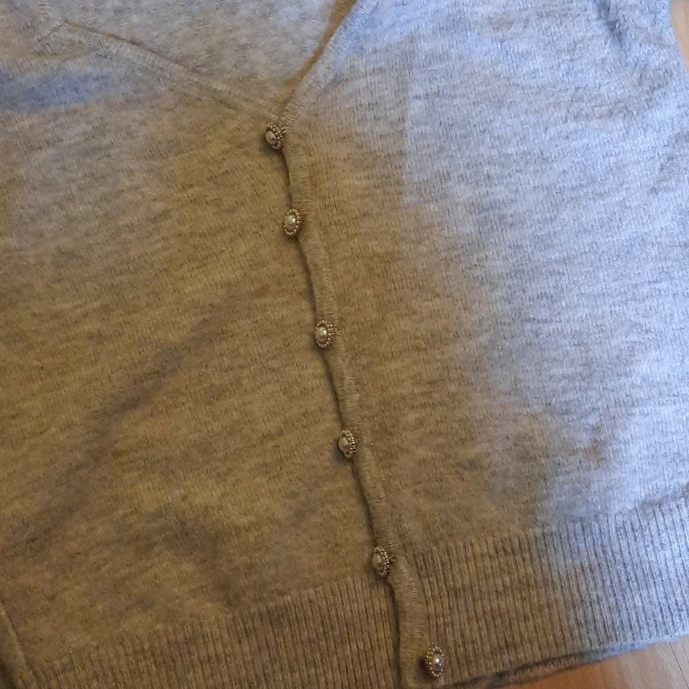FREE- Beige Cardigan with Jewelled Buttons - Picture 9 of 9